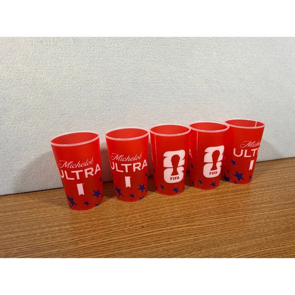 Michelob ULTRA FIFA World Cup 2026 Red Plastic Stadium Cups Set of 5 Soccer Beer